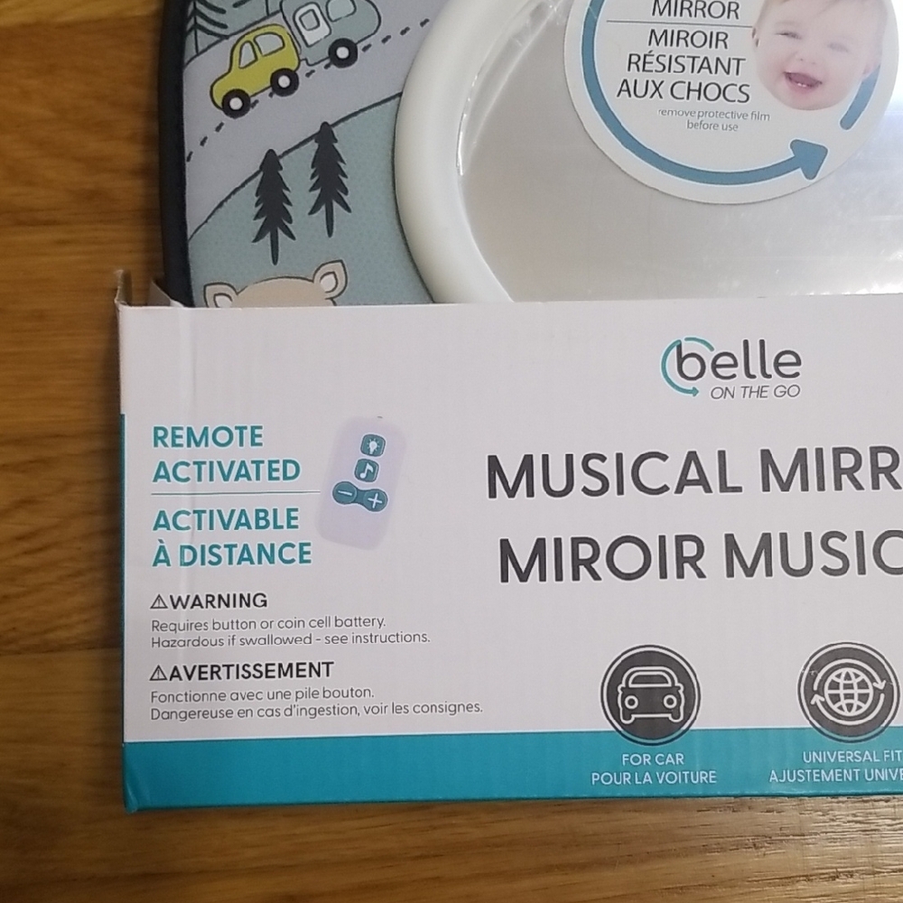 Belle Musical Mirror with LED Lights For The Car Child Toddler Baby Car Mirror - Picture 2 of 14